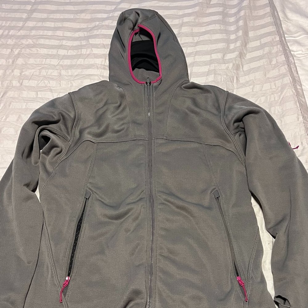 Women's Arcteryx Gray/Pink Zip Up Hoodie - Size Large PLEASE SEE DESCRIPTION